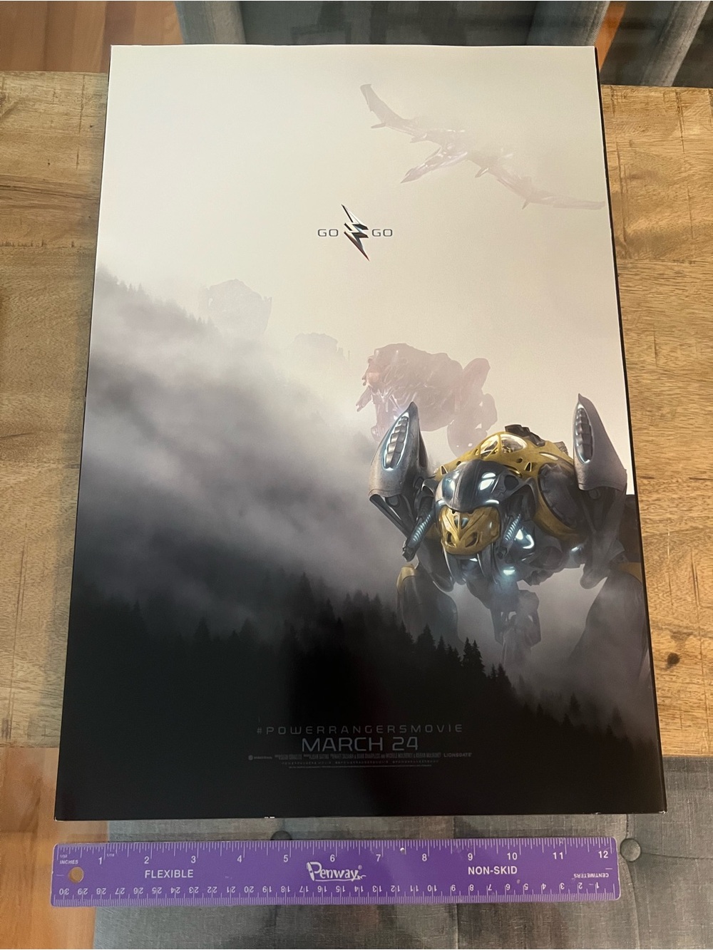 Go Go power ranger 2017 Poster - yellow and Black Graphic Art